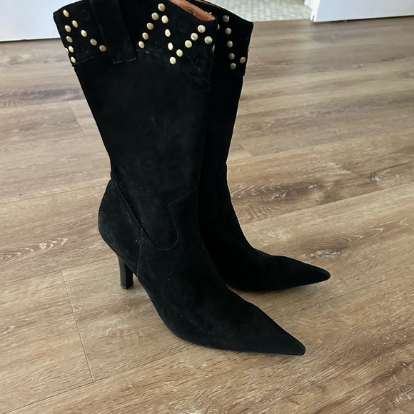 jubilee Shoes - Jubilee Black Suede Studded Women's Boots